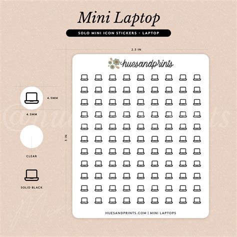 Mini Laptop icon stickers - for planners and journals | clear stickers ...