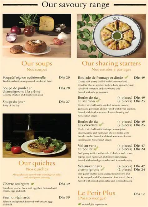 PAUL Bakery & Restaurant Menu - Zomato