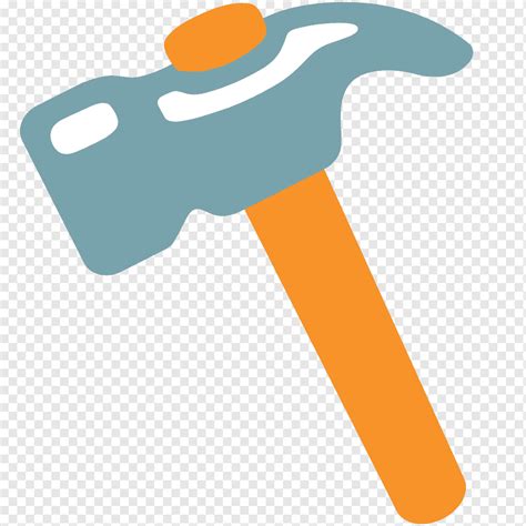 Emoji Hammer and pick Unicode Android, hammer, angle, hand, orange png ...