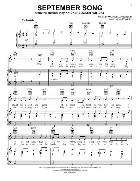 September Song | Sheet Music Direct