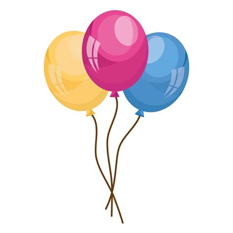 colors balloons helium floating happy birthday icon 1931660 Vector Art ...