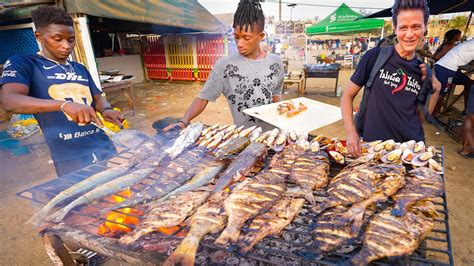 EXTREME Street Food in Africa!! SEAFOOD MOUNTAIN on Beach in Dakar ...