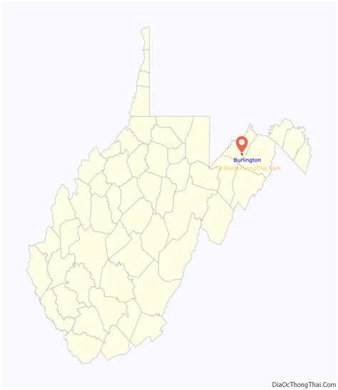 Map of Burlington CDP, West Virginia - Thong Thai Real