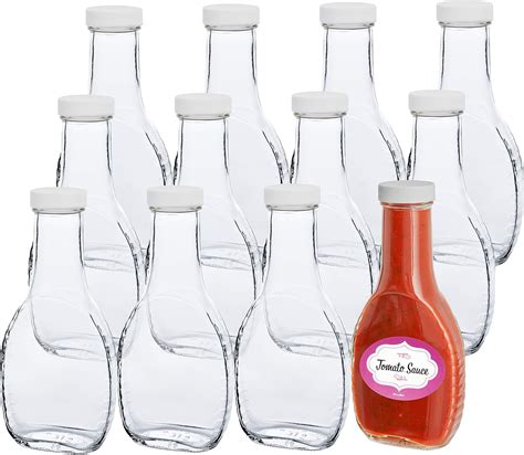 Case of 12-8 Oz Empty Glass Sauce Bottles - Clear Salad Dressing ...