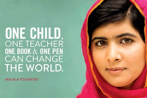 Motivational Poster Art - Malala Yousafzai Quote - One Child One ...