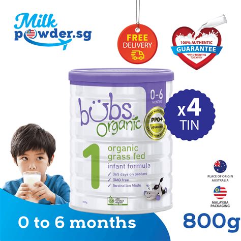 Bubs Organic Stage 1 | Free delivery in Singapore | For 0 to 6 months