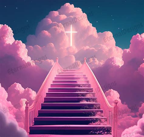 Pink Heaven Background PNG Memorial Background Stairs to Heaven Heaven ...