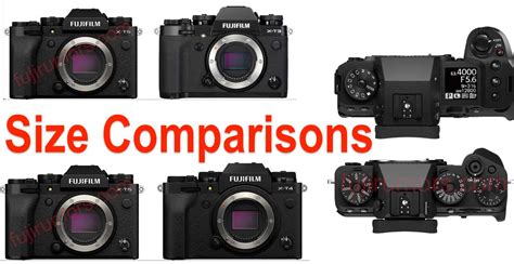 Size Comparisons: Fujifilm X-T5 vs X-T4 vs X-T3 vs X-H2/s - Fuji Rumors