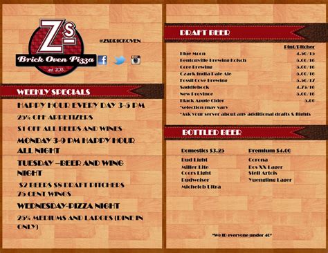 Z's Brick Oven Pizza Menu and Reviews | NWA Food