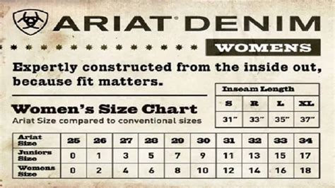 Your Ultimate Guide to Ariat Jean Size Conversion Chart – SizeChartly