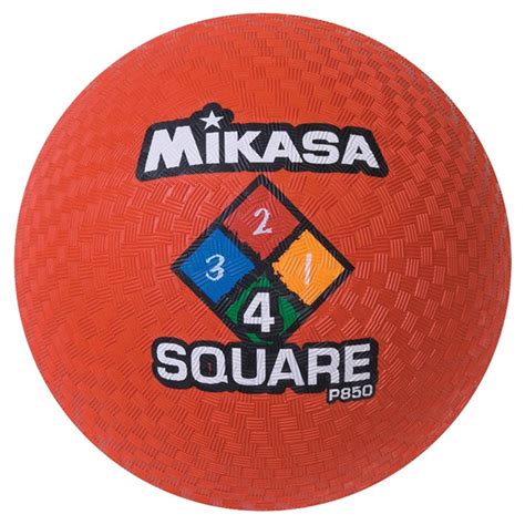 Rubber Cover Playground Ball, 8-1/2 Dia in, Red, 4-Square