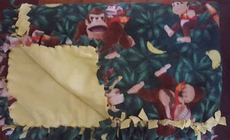 Donkey Kong (2yd) Handmade Fleece Blanket by KnotMyStyleBoutique on ...