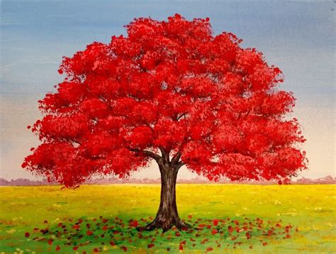 LIVE | Red Oak Tree Landscape | Acrylic Painting Tutorial | Free Lesson ...