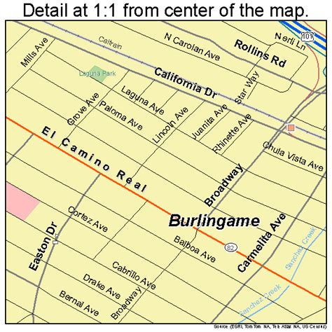 Burlingame California Street Map 0609066