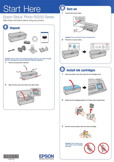 EPSON STYLUS PHOTO R2000 SERIES PRINTER START HERE | ManualsLib