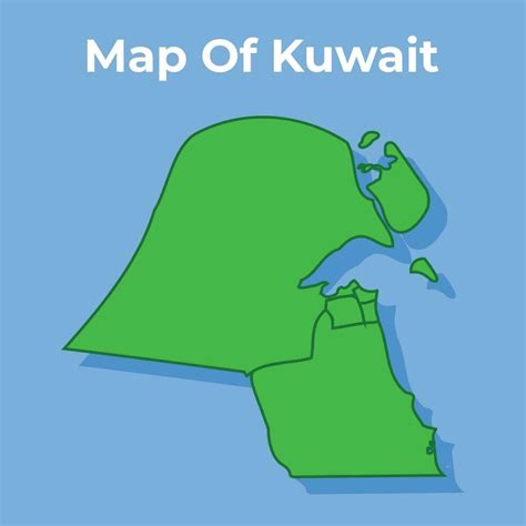 Detailed map of Kuwait country in green vector illustration 36062765 ...