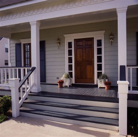 Fort Mill Country Salt Box Home | Front porch steps, Porch design ...