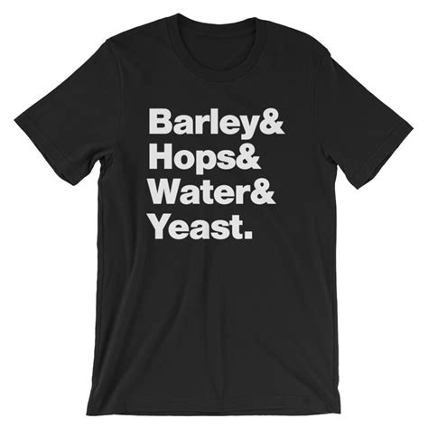 Barley Hops T-shirt. Beer Shirt on Black, Yellow, White, Gray or Red ...