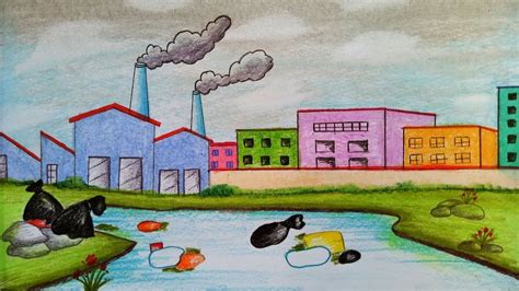 √ Water Pollution Drawing