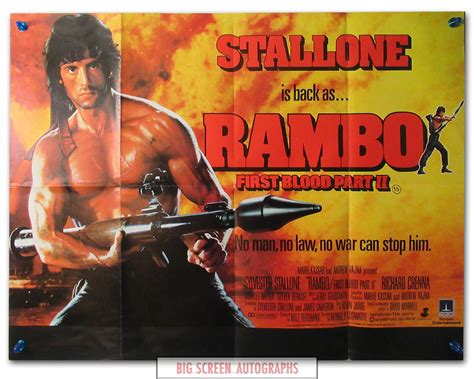 Rambo First Blood Part 2 quad poster | Big Screen Autographs