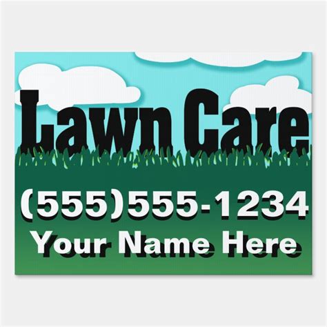 Lawn Care. Landscaping. Grass Mowing. Advertising Yard Sign | Zazzle