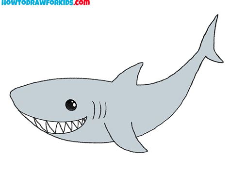 How to Draw an Easy Shark Step by Step - Easy Drawing Tutorial For Kids