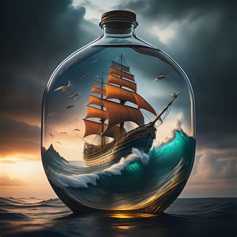 ArtStation - Boat in bottle