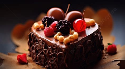 Chocolate Cakes Hd Wallpaper 580p Background, Cake With Cute Heart ...