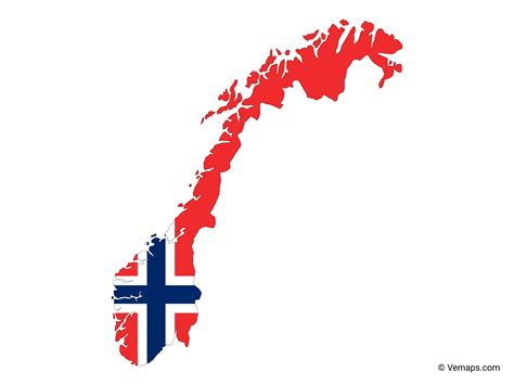 Flag Map of Norway | Free Vector Maps