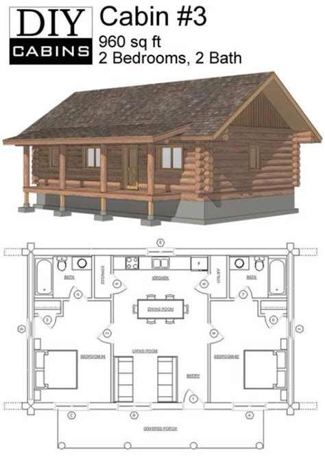 6 really cozy little log cabin floor plans