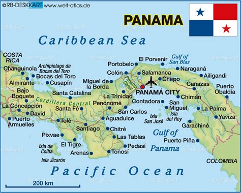 Map of Panama (Country) | Welt-Atlas.de