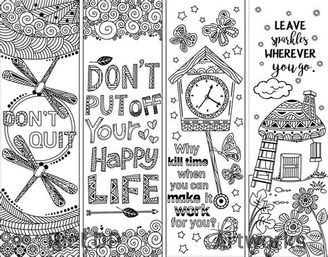 8 Coloring Bookmarks with Quotes | Coloring bookmarks, Quote coloring ...