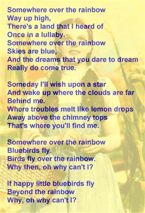 Somewhere Over The Rainbow | Lullaby lyrics, Lullaby songs, Great song ...