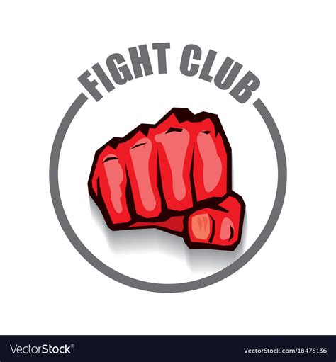 Fight club logo with red man fist isolated Vector Image