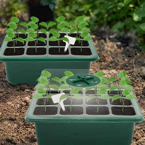 Seedling Tray Set 10 Pack 120 Cells Propagator Seedling Starter Trays ...