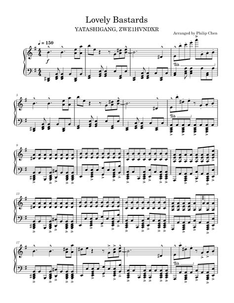 Lovely Bastards Sheet music for Piano (Solo) | Musescore.com