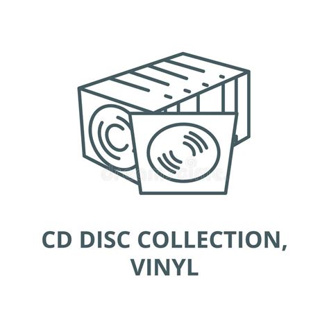 Cd Disc Collection,vinyl Line Icon, Vector. Cd Disc Collection,vinyl ...