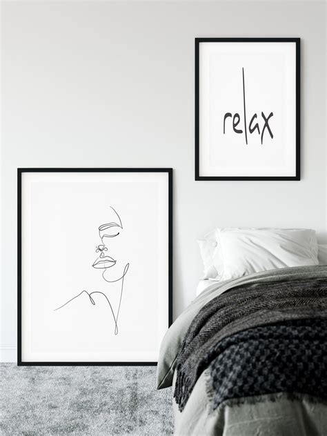 Relax Print Printable Wall Art Black and White Home Decor - Etsy