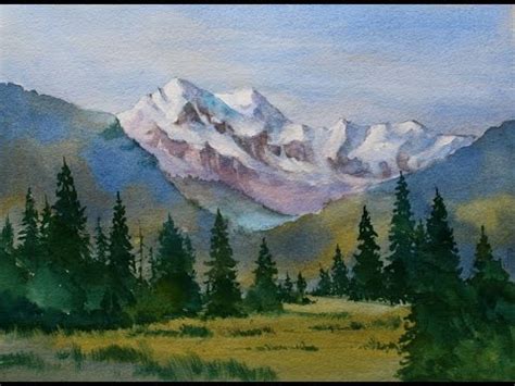 Beginners Mountain Watercolor - YouTube