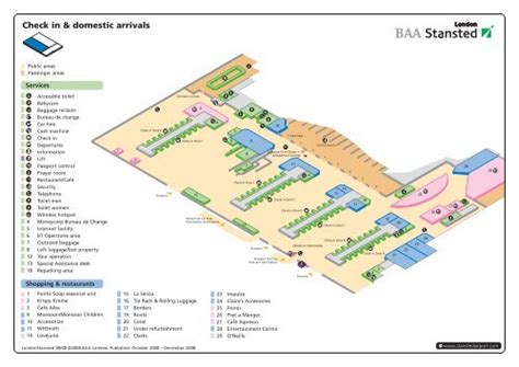 Find terminal facilities on a Stansted Airport map (PDF format)