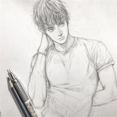 ART BY SHINJI | Anime sketch, Pencil art drawings, Guy drawing