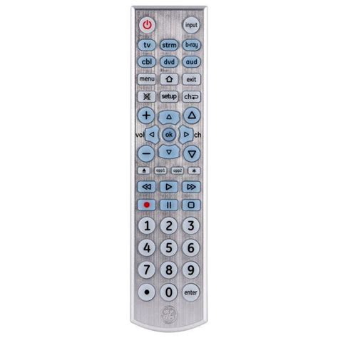 GE 6-Device Universal Remote, Brushed Silver