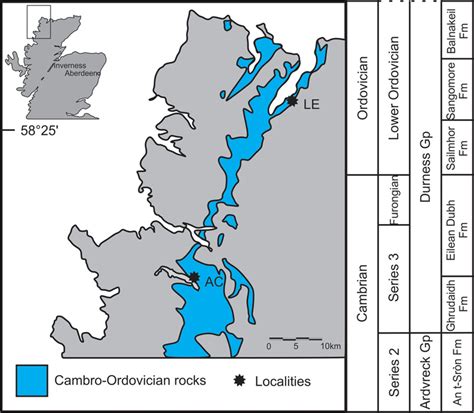 (Colour online) Locality map of the study locations (LE ? Loch Eriboll ...