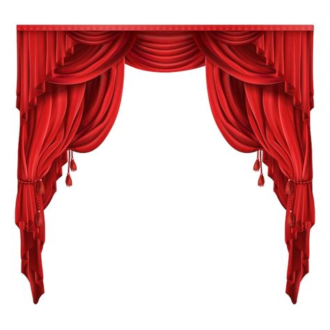 Free Vector | Theater stage red curtains realistic vector