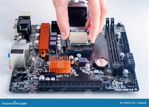 Installation of the CPU in the Motherboard. Stock Photo - Image of ...