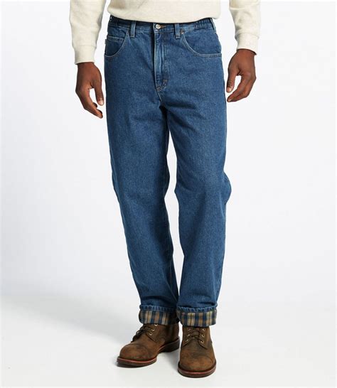 Men's Double L Jeans, Flannel-Lined Natural Fit Comfort Waist | Pants ...