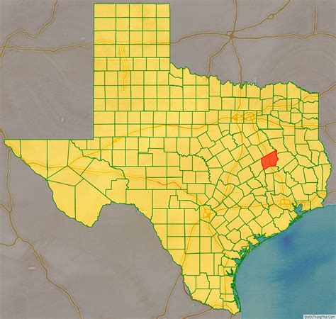 Map of Leon County, Texas - Thong Thai Real