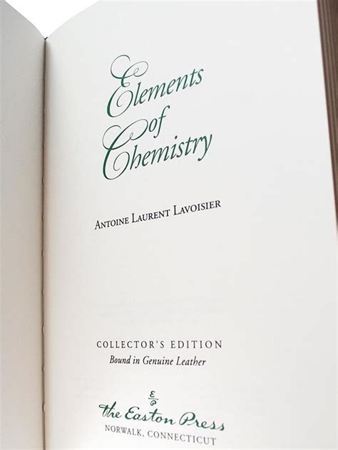 Antoine Laurent Lavoisier "Elements Of Chemistry" Leather Bound ...