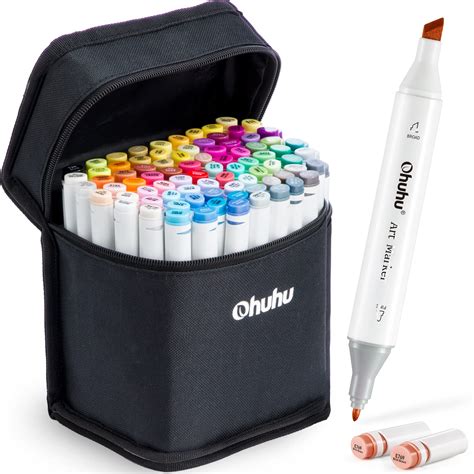 Ohuhu Alcohol Markers, Double Tipped Alcohol Based Permanent Art Marker ...