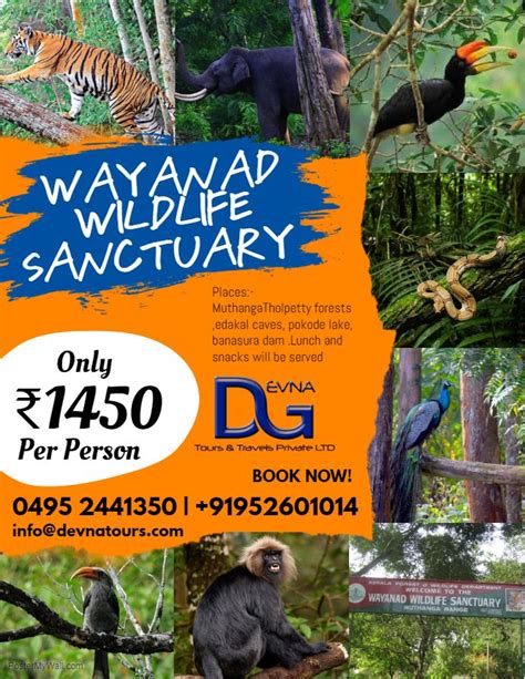 Wayanad one day tour package Wayanad Wildlife Sanctuary Per head 1450 ...